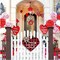 Valentine's Day Door Decorations - Buffalo Plaid Happy Valentine's Day Rustic Farmhouse Hanging Wooden Sign Valentine Door Wall Decorations